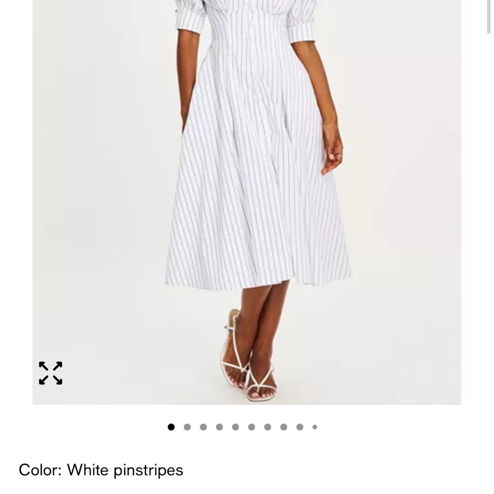 Miss Circle Cotton Poplin Pleated Midi Preppy Shirt Dress SOLD OUT ONLINE - Picture 6 of 15